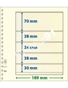 LINDNER, Feuilles neutres LINDNER-T, 5 Bandes, Matériel philatélique