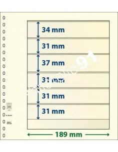 LINDNER, Feuilles neutres LINDNER-T, 6 Bandes, Matériel philatélique