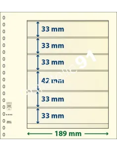LINDNER, Feuilles neutres LINDNER-T, 6 Bandes, Matériel philatélique