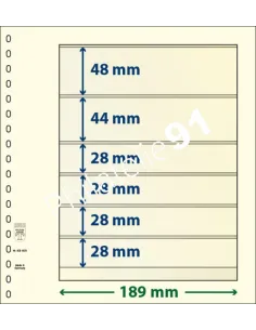 LINDNER, Feuilles neutres LINDNER-T, 6 Bandes, Matériel philatélique