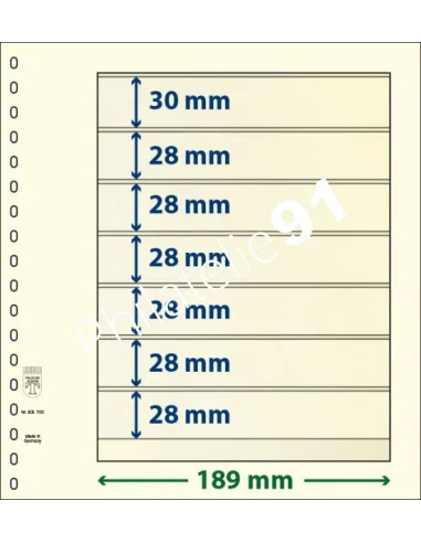 LINDNER, Feuilles neutres LINDNER-T, 7 Bandes, Matériel philatélique