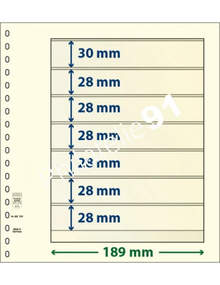 LINDNER, Feuilles neutres LINDNER-T, 7 Bandes, Matériel philatélique