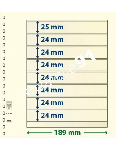 LINDNER, Feuilles neutres LINDNER-T, 8 Bandes, Matériel philatélique
