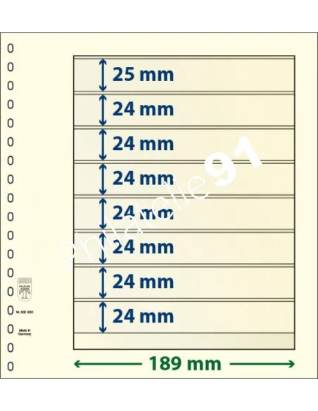 LINDNER, Feuilles neutres LINDNER-T, 8 Bandes, Matériel philatélique