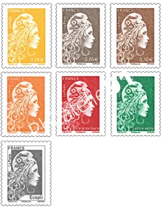 timbres Marianne l'engagée 2018, collection timbres France