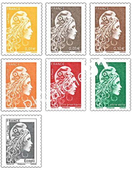 timbres Marianne l'engagée 2018, collection timbres France