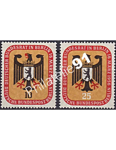 Timbres de BERLIN, n° 121 à 122, collection timbres Europe