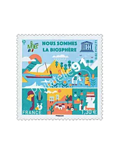 Timbre de service de l’Unesco : Nous sommes la biosphère, timbres France