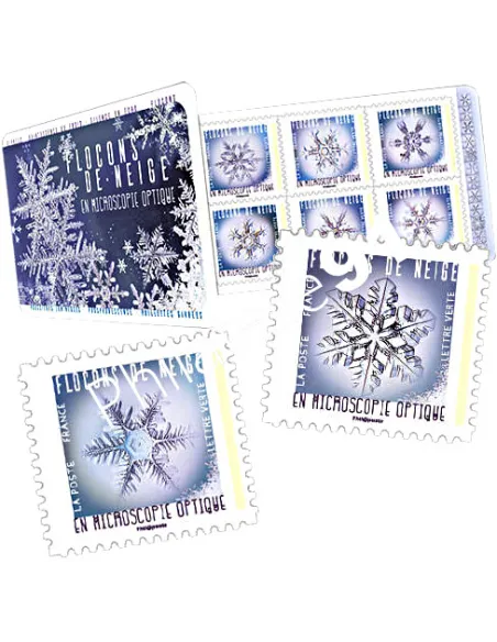 Carnet 1629, flocons de neige, timbres France