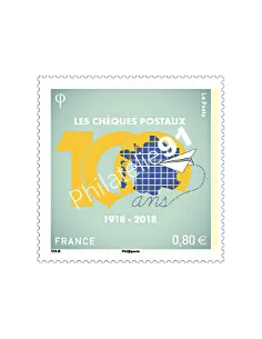 Timbre n° 5274, Centenaire des chèques postaux, timbres France