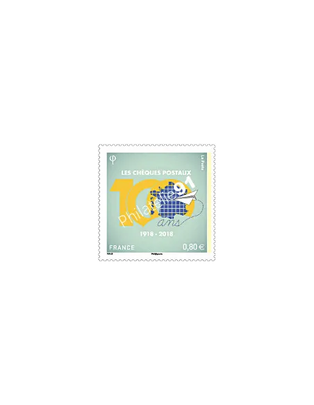 Timbre n° 5274, Centenaire des chèques postaux, timbres France