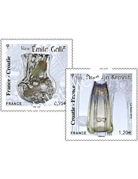 Timbre n° 5275-5276, Emission commune France Croatie, timbres France