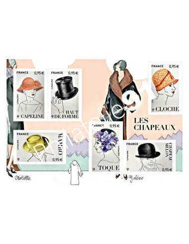 Feuille n° 5277, les chapeaux, timbres France