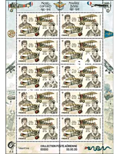 minifeuille PA82a, ​Maurice Boyau et Michel Coiffard, timbres France