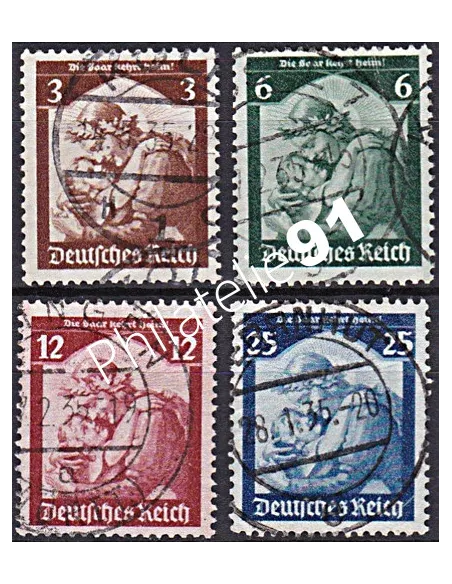Allemagne, Reich n° 524 à 527, collection timbres Europe