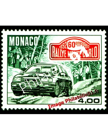 Timbre de MONACO n° 1816 - 60ème Rallye automobile de Monaco