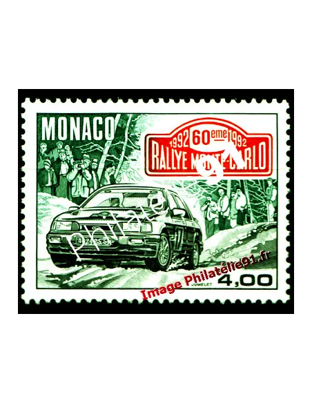 Timbre de MONACO n° 1816 - 60ème Rallye automobile de Monaco