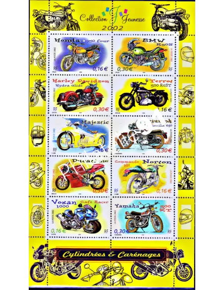 Bloc Feuillet n° 51 (n°3508 - 3517) Cylindrées et carénages - Motos