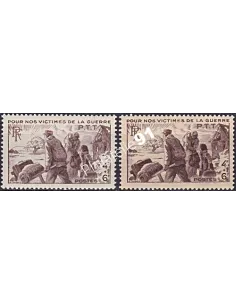 Variété sur n° 737,Collection timbres France