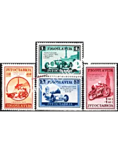 Timbres neufs de Yougoslavie n° 349 à 352 - Thématiques : voitures et Motos
