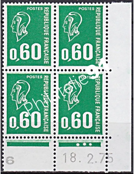 Coin daté sur Timbre n° 1814, Collection timbres France