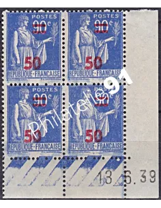 Coin daté sur Timbre n° 482, Collection timbres France