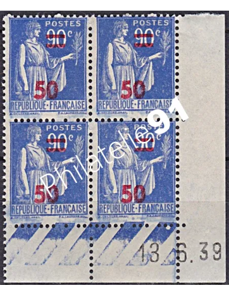 Coin daté sur Timbre n° 482, Collection timbres France
