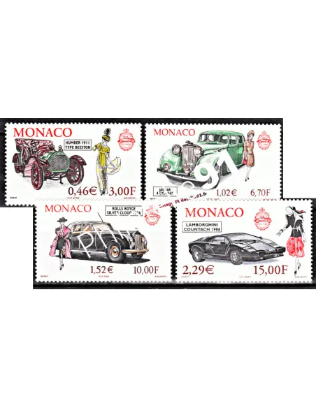 Timbres neufs de Monaco n° 2257 à 2260 - Thématique : Voitures