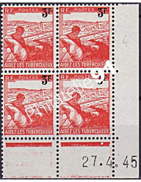 Coin daté du Timbre n° 750, Collection timbres France
