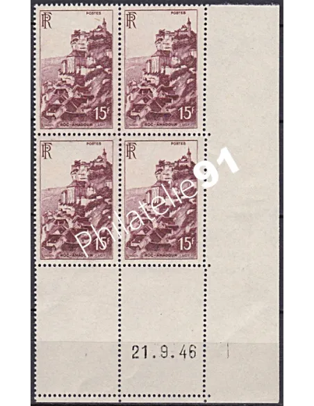 Coin daté sur Timbre n° 763, Collection timbres France