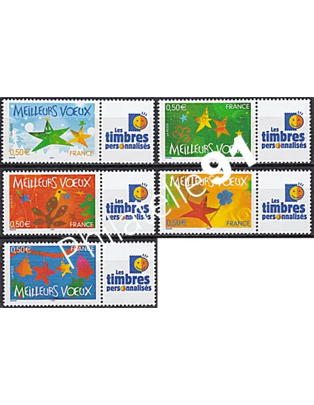 Timbre Personnalisé n° 3722A à 3726A, collection timbres France