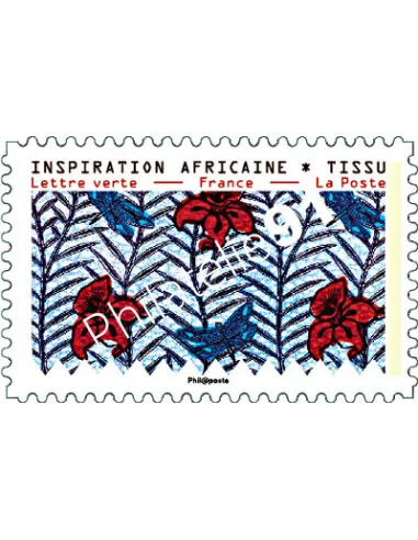 Timbres adhésifs Tissu, inspiration africaine, timbres France
