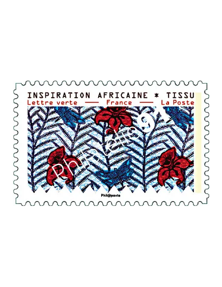 Timbres adhésifs Tissu, inspiration africaine, timbres France