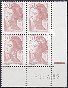 Coin daté sur Timbre n° 2239, Collection timbres France