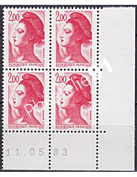Coin daté sur Timbre n° 2274, Collection timbres France