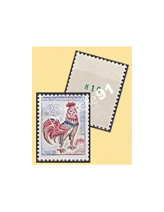 Timbre n° 1331c, Coq de Decaris, Collection timbres France