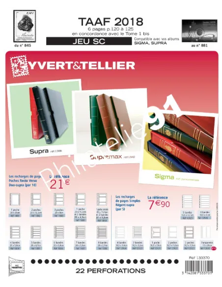 jeu SC TAAF 2018, matériel philatélie