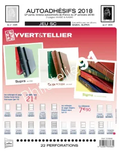 FRANCE AUTOADHESIFS SC 2018, 2ème SEMESTRE (jeux avec pochettes)