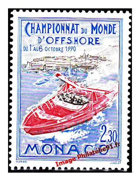 Timbre de MONACO n° 1741 - Championnats du monde d'offshore à Monaco