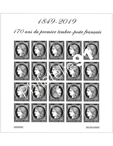 Bloc  Cérès,170 ans du premier timbre français, timbres France