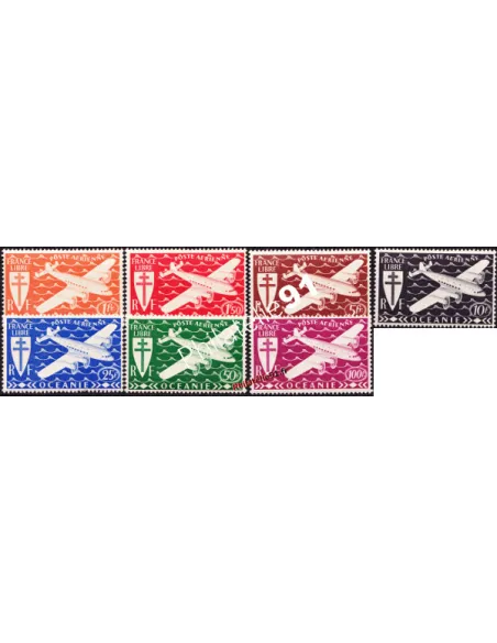 Timbre d'OCEANIE poste aérienne n° 7 à 13. Série de Londres, colonies