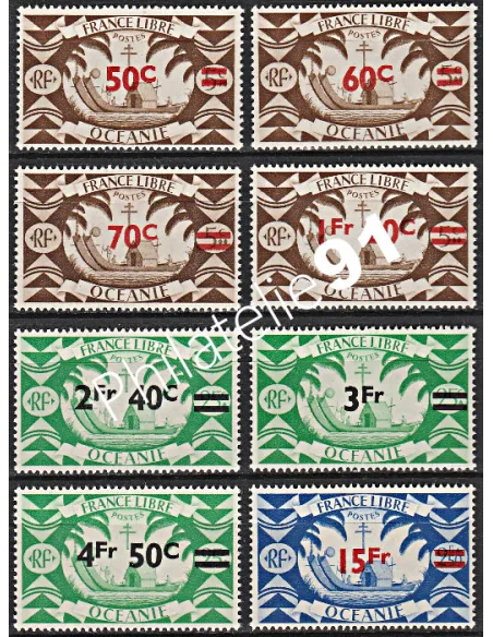 OCEANIE n° 172 à 179, Série de Londres, timbres colonies Françaises