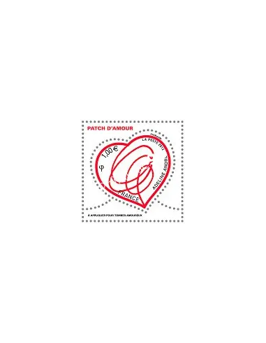 Timbre de France n° 4632 - Saint-Valentin. Patch d'amour d'Adeline André