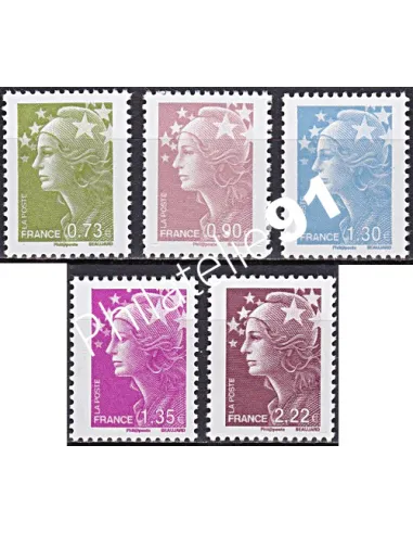 Timbre n° 4342 à 4346, Marianne et l'Europe, Collection timbres France