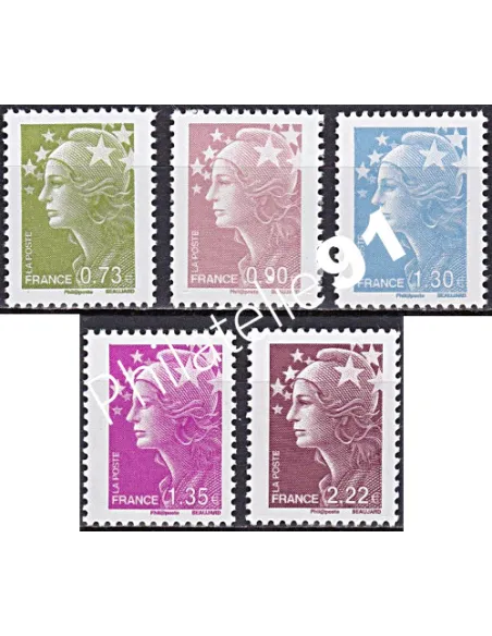 Timbre n° 4342 à 4346, Marianne et l'Europe, Collection timbres France