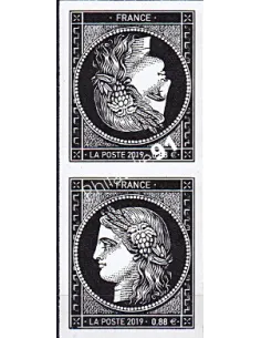 Timbre Cérès tête-bêche, 0,88,170 ans du premier timbre français, timbres France