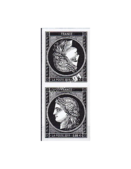 Timbre Cérès tête-bêche, 0,88,170 ans du premier timbre français, timbres France