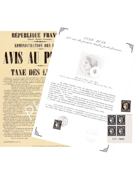 Coffret Cérès Prestige,170 ans du premier timbre français, timbres France