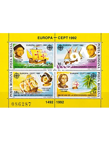 Roumanie, BF n° 220, EUROPA 1992, Collection timbres Europe