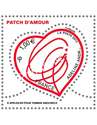 Timbre de France n° 4632 - Saint-Valentin. Patch d'amour d'Adeline André